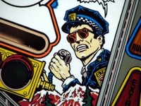 Image # 37136: The Getaway: High Speed II 2nd Version Blank Playfield - Detail 
(This playfield has the Diamond Plate coating.)