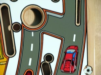 Image # 37137: The Getaway: High Speed II 2nd Version Blank Playfield - Detail 
(This playfield has the Diamond Plate coating.)