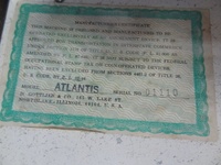 Image # 53801: Atlantis Early Production Serial Number 
(Serial number 01110.)