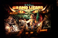 Image # 32087: Grand Lizard Illuminated Pre-Production System 9 Backglass 
(Artist is Paul Faris.)