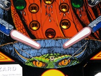 Image # 45315: Grand Lizard Playfield - Detail 
(This is a New Old Stock playfield in its crate from the manufacturer.)