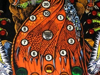 Image # 45314: Grand Lizard Playfield - Detail 
(This is a New Old Stock playfield in its crate from the manufacturer.)