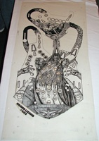 Image # 70449: Grand Lizard Original Blackline for Playfield 
(Artist is Paul Faris.India ink on frosted Mylar.Dimensions: same size as production playfield.)