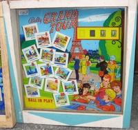 Image # 61207: Grand Tour Backglass 
(The cabinet has been repainted but is included here to show its other features.)
