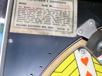 Image # 63868: Aces & Kings Manufacturer'S Certificate 
(Serial number 71396.)