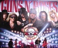 Image # 16323: Guns N' Roses Original Painting For Prototype Backglass 
(Artist is Markus Rothkranz.Acrylic paint on canvas board.Dimensions 34 1/2 inches by 30 inches.)