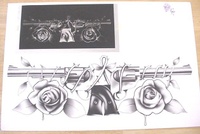 Image # 60592: Guns N' Roses Original Cabinet Artwork 
(Artist is Markus Rothkranz.Media: information unavailableDimensions estimated 24 inches by 18 inches.)
