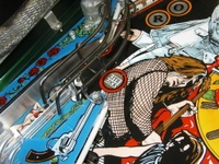 Image # 33083: Guns N' Roses Sample Game - 'Lite Lock' Insert 
(This left inlane insert indicates 'Lite Roses' in production games. Game has serial number 110878 manufactured May 23, 1994.)