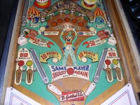 Image # 18593: Happy Clown Lower Playfield 
(The green center targets are not original to this game.)