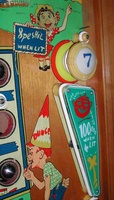 Image # 15282: Happy Days Playfield - Detail 
(The green light shield is a reproduction.)
