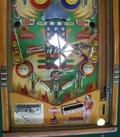 Image # 66265: Auto Race Lower Playfield 
(The white instruction card is not original from the manufacturer.)