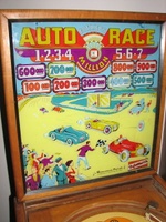 Image # 69495: Auto Race Backglass 
(Serial number E14989AR.)