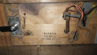 Image # 69508: Auto Race Inside Coin Door 
(This door is missing its coin mechanism but is included here to show the printed warning to the operator. Serial number E14989AR.)