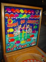 Image # 48669: Happy-Go-Lucky Backglass 
(Serial number 52566HL.)