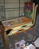 Image # 48674: Happy-Go-Lucky Cabinet - Right 
(The white button on the coin door is not original to this game. Serial number 52566HL.)