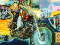 Image # 31817: Harley-Davidson (1st production run) Backglass - Detail 
(Serial number I656432.)