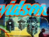 Image # 31814: Harley-Davidson (1st production run) Backglass - Detail 
(Serial number I656432.)
