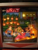 Image # 52536: Harvest Illuminated Backglass 
(Serial number HA-1143.)