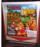 Image # 15996: Harvest Illuminated Backglass 
(Serial number 1013.)