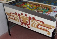 Image # 46889: Aztec Cabinet - Left 
(The spinning target is not original to this game.)