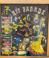 Image # 80307: Hit Parade Backglass 
(Most paint has peeled.)