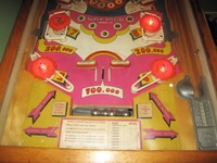 Image # 66341: Holiday Lower Playfield 
(The flipper rubbers shown here are different than what the factory used. Serial number 41326.)
