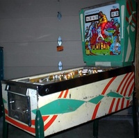 Image # 23983: Home Run Cabinet - Right 
(The cabinet body, coin door, and playfield are 'Home Run'. Inexplicably, the backglass and backbox insert are 'Play Ball'.)