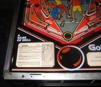 Image # 38901: Hoops Instruction Card 
(The red and blue rubber post sleeves are not original to this game. Factory sleeves are black.)
