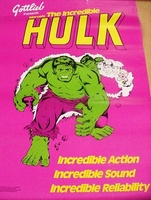 Image # 54855: The Incredible Hulk Promotional Poster 
(Provided by Gottlieb (no date available). Measured 25 by 17 inches.)