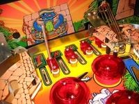 Image # 9438: Indiana Jones: The Pinball Adventure Playfield Detail 
(This image includes the 'Lost Plastic' removed from production machines.)