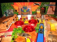 Image # 9440: Indiana Jones: The Pinball Adventure Playfield Detail 
(This image includes the 'Lost Plastic' removed from production machines.)