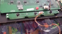 Image # 62210: Indiana Jones: The Pinball Adventure Early Production - Speaker Panel Jackpot Lights 
(These three lamps and the board for them were not installed in production games. The prototype serial number on this game was sanded/repainted by a previous owner and could not be read.)