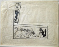 Image # 70561: Bad Cats Original Artwork 
(Artist is Python Anghelo.Pencil on trace paper.Dimensions 11 inches by 14 inches.From the estate of Python Anghelo.)