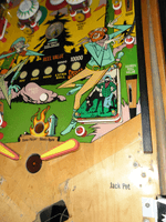 Image # 77270: Jackpot Early Production Playfield - Game Name 
(The playfield is labeled for 10000 points. From the game with cabinet serial number 94083.)
