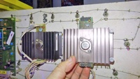 Image # 69881: Jacks to Open Test Game - Hand Built Power Supply 
(The hand-built power supply is on the left. On the right is a taller production power supply.)