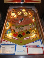 Image # 57135: Joker Illuminated Playfield 
(The post between the flippers is not original to this game.)