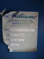 Image # 45305: Jokerz! Manufacturer Sticker 
(Serial number 567 I195166.)