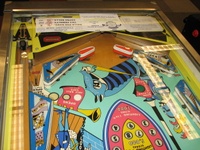 Image # 45702: Joust Lower Playfield - Downfield View 
(Serial number 1149.)