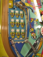 Image # 45704: Joust Playfield - Detail - Downfield View 
(Serial number 1149.)