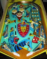 Image # 68617: Joust Playfield 
(The pop bumper caps and their color positioning are not original to this game.)