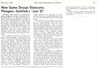 Image # 54245: Just 21 Coin Machine Journal Article 
(Coin Machine Journal, February 1950, page 31)