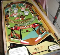 Image # 16949: Bali-Hi Engineering Prototype Playfield 
(The game pictured has no serial number. It was made as the next step after the whitewood stage of development.)