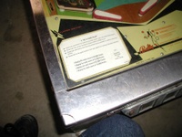 Image # 23591: Bali-Hi Engineering Prototype Instruction/Score Card 
(The game pictured has no serial number. It was made as the next step after the whitewood stage of development.)