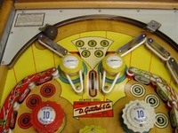 Image # 23899: Kewpie Doll Upper Playfield 
(The two passive bumpers have their rubber rings positioned differently than in the game flyer. )