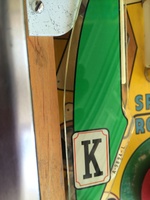 Image # 61980: King of Diamonds Sample Game - Missing Posts 
(Dimples in the wood mark where the post screws would have been placed. Serial number 01028 S.)