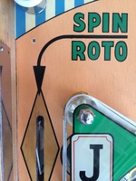 Image # 61982: King of Diamonds Sample Game - Missing Post 
(A dimple in the wood marks where the post screw would have been placed. Serial number 01028 S.)