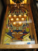 Image # 54339: King Pin Illuminated Playfield 
(The lockdown bar is reproduction. Serial number 23304.)