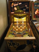 Image # 54345: King Pin Illuminated Front View 
(The lockdown bar is reproduction. Serial number 23304.)