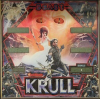 Image # 67576: Krull Backglass 
(Serial number 01009E.)