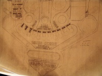 Image # 56522: Ballerina Original Playfield Artwork - Lower Section 
(Artist is Lester Hilbrich.Pencil on art paper.Dimensions are unavailable.)